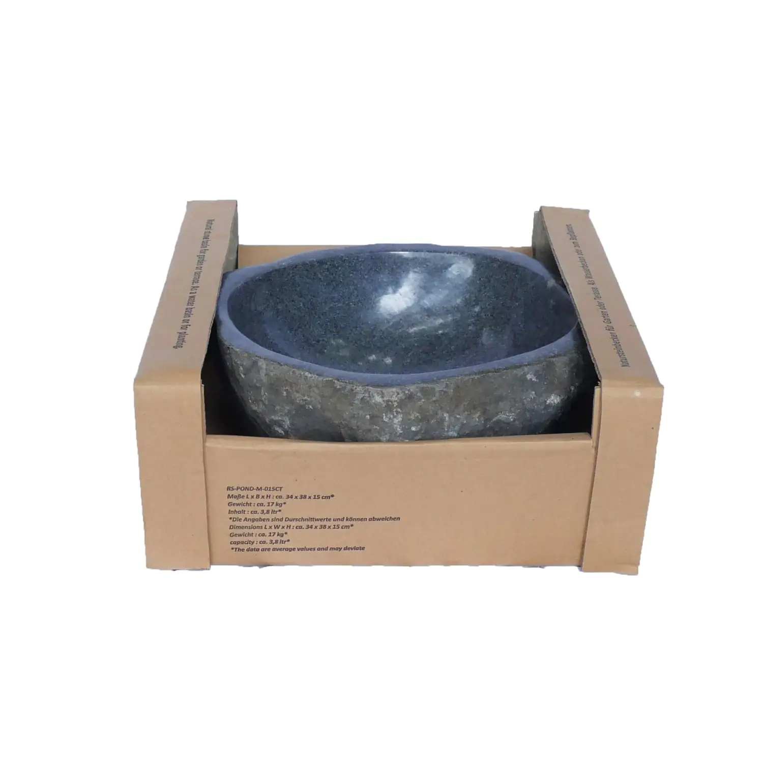  Product image 3 of the product “Water basin made of river stone. Model 3, approx. 34 x 38 x 15 cm height. ”